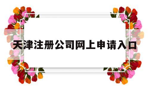 天津注册公司网上申请入口(天津注册公司网上申请入口流程)