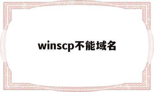 winscp不能域名(winscp官网下载中文包)