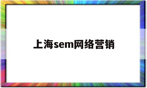 上海sem网络营销(SEM网络营销经理招聘)