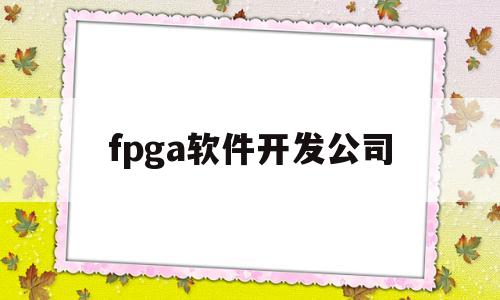 fpga软件开发公司(fpga软件开发工程师)