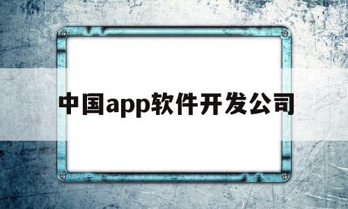 中国app软件开发公司(app软件开发公司简介)
