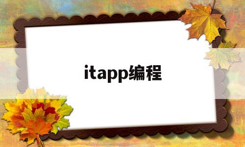 itapp编程(app编程入门教程)