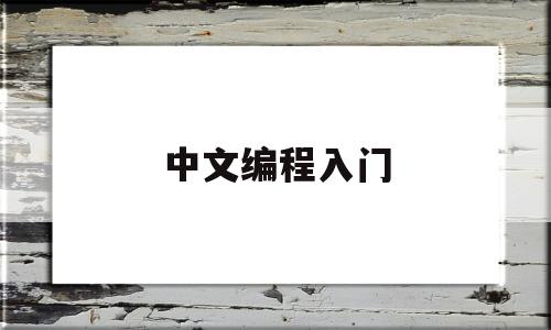 中文编程入门(中文编程书)